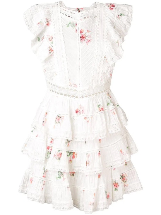 Zimmermann Dresses & Skirts - Zimmermann Heathers Pintuck Frill Short Dress In Floating Bouquet - Medium